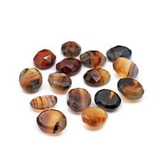 Oval Montana Agate Rosecut Cabochon | Natural Gemstone with Unique Inclusion - 15 Pieces