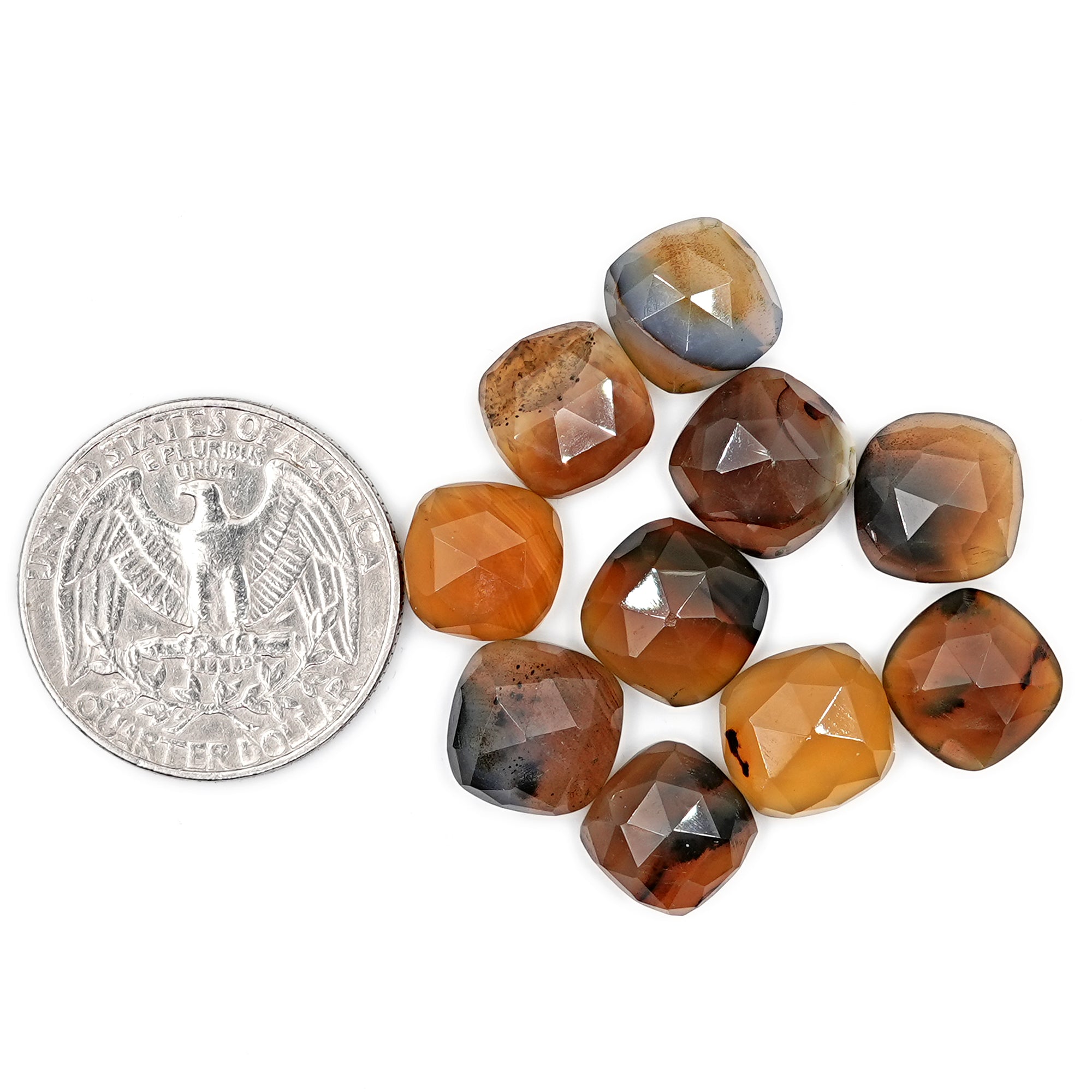 Cushion Montana Agate Rose Cut Cabochon | Natural Gemstone with Unique Inclusion - 10 Pieces