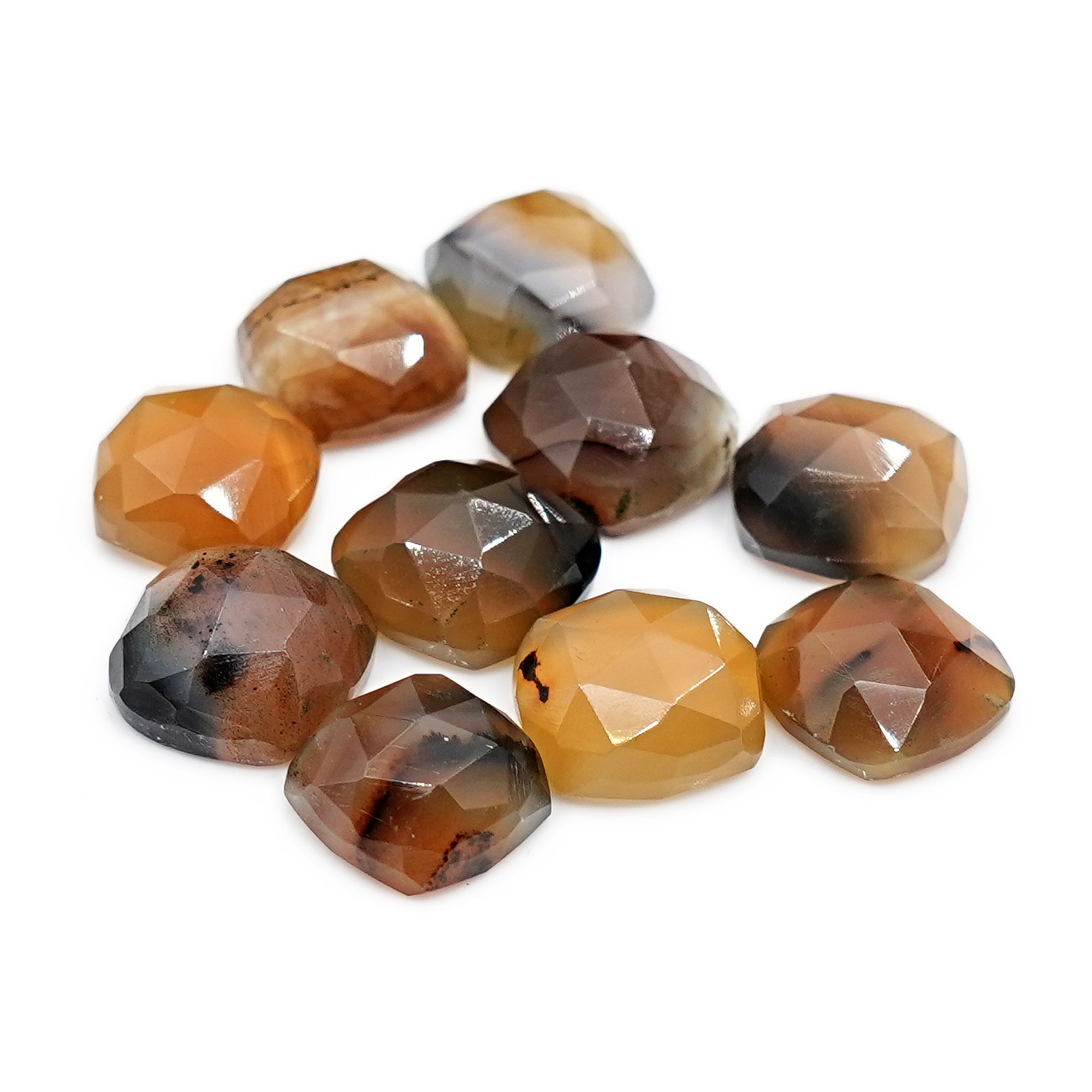 Cushion Montana Agate Rose Cut Cabochon | Natural Gemstone with Unique Inclusion - 10 Pieces