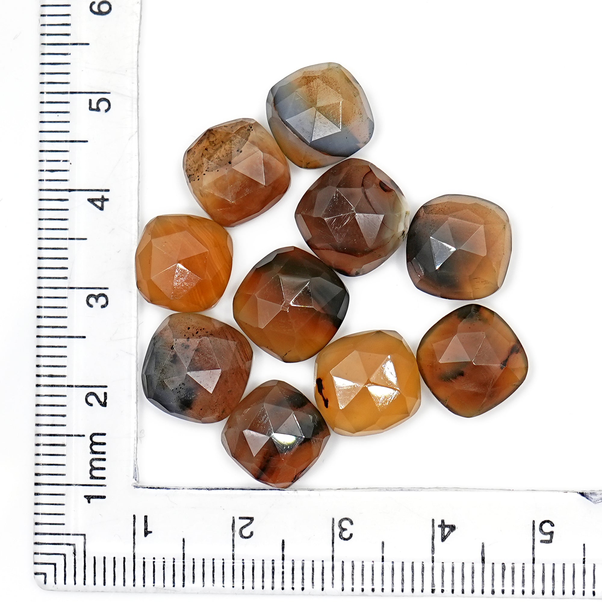Cushion Montana Agate Rose Cut Cabochon | Natural Gemstone with Unique Inclusion - 10 Pieces