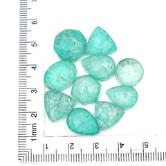 Natural Amazonite Doublet Cabochons | Freeform Rose Cut Gemstones for Jewelry Making - 10 Pieces