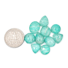 Amazonite Doublet Rose Cut Cabochon | Freeform Natural Stones for Jewelry Making - 10 Pieces (Copy)
