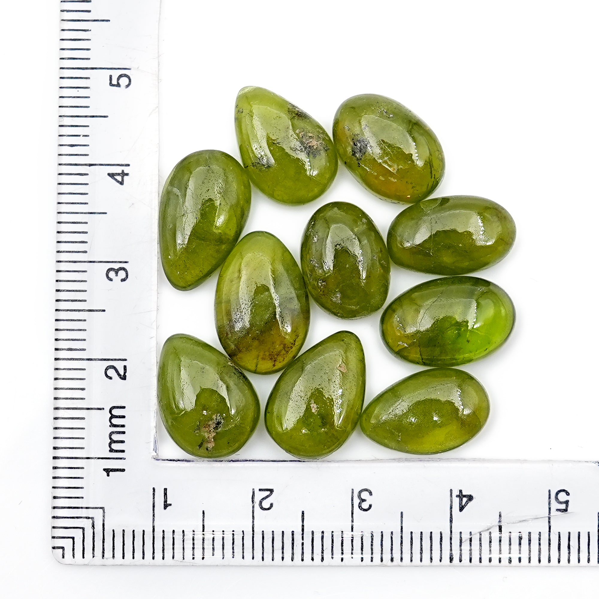 Natural Vesuvianite Smooth Cabochons Gemstones | Freeform Cabochons for Jewelry Making - 10 Pieces