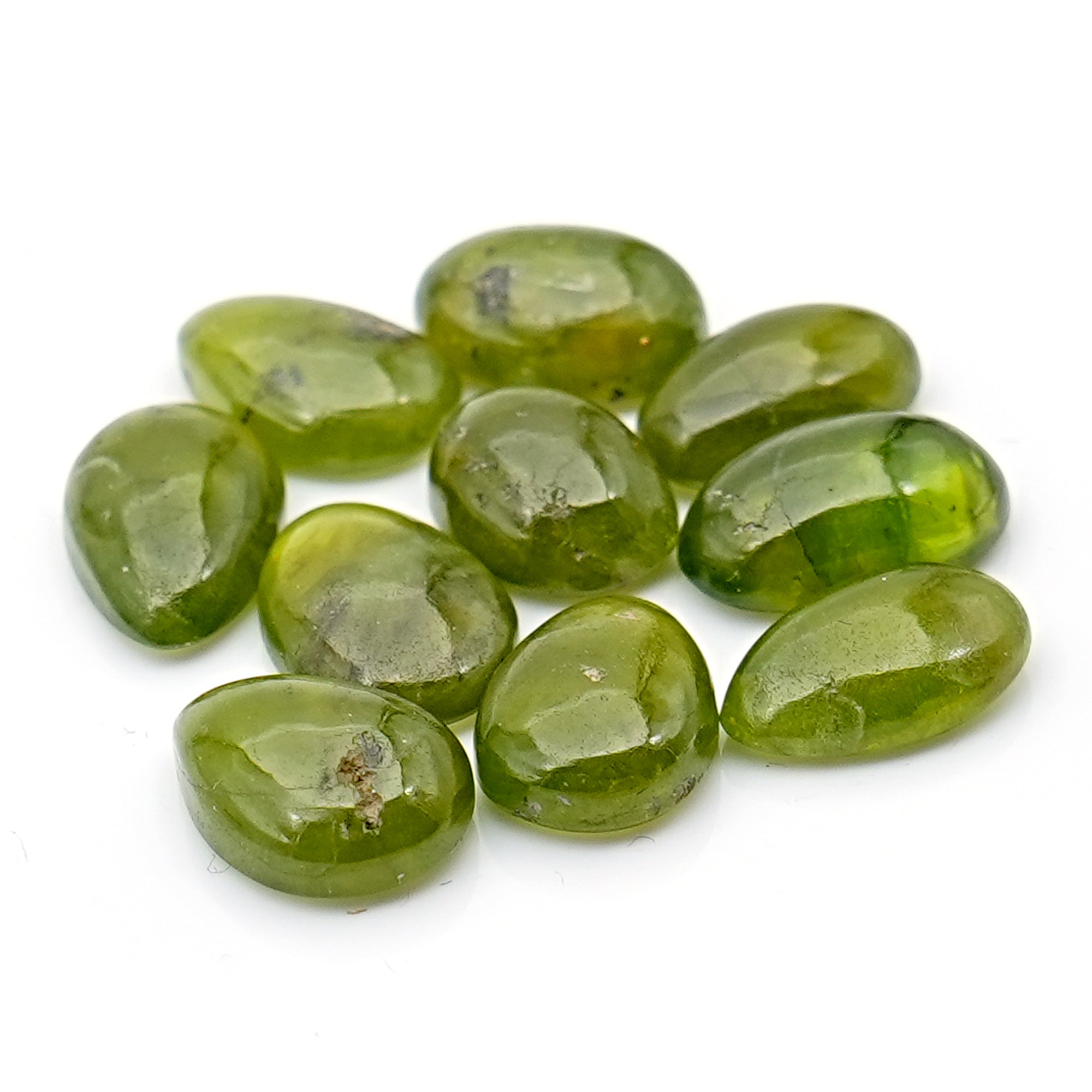 Natural Vesuvianite Smooth Cabochons Gemstones | Freeform Cabochons for Jewelry Making - 10 Pieces