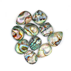 Abalone Shell Doublet Rosecut Cabochons | Mix-Shaped Gemstone for Statement Jewelry - 10 Pieces