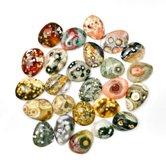 Ocean Jasper Smooth Cabochons | Multi Freeform Gemstones For Jewelry - 25 Pieces