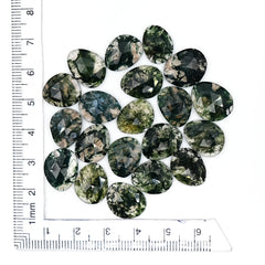 Moss Agate Freeform Rose Cut Cabochons | Nature Inspired Gemstone for Jewelry Making - 20 Pieces