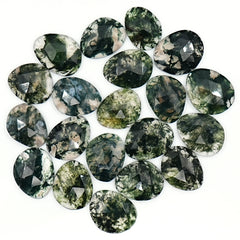Moss Agate Freeform Rose Cut Cabochons | Nature Inspired Gemstone for Jewelry Making - 20 Pieces