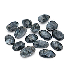 Freeform Larvikite Rose Cut Cabochon | Natural Gemstones for Jewelry Making - 15 Pieces