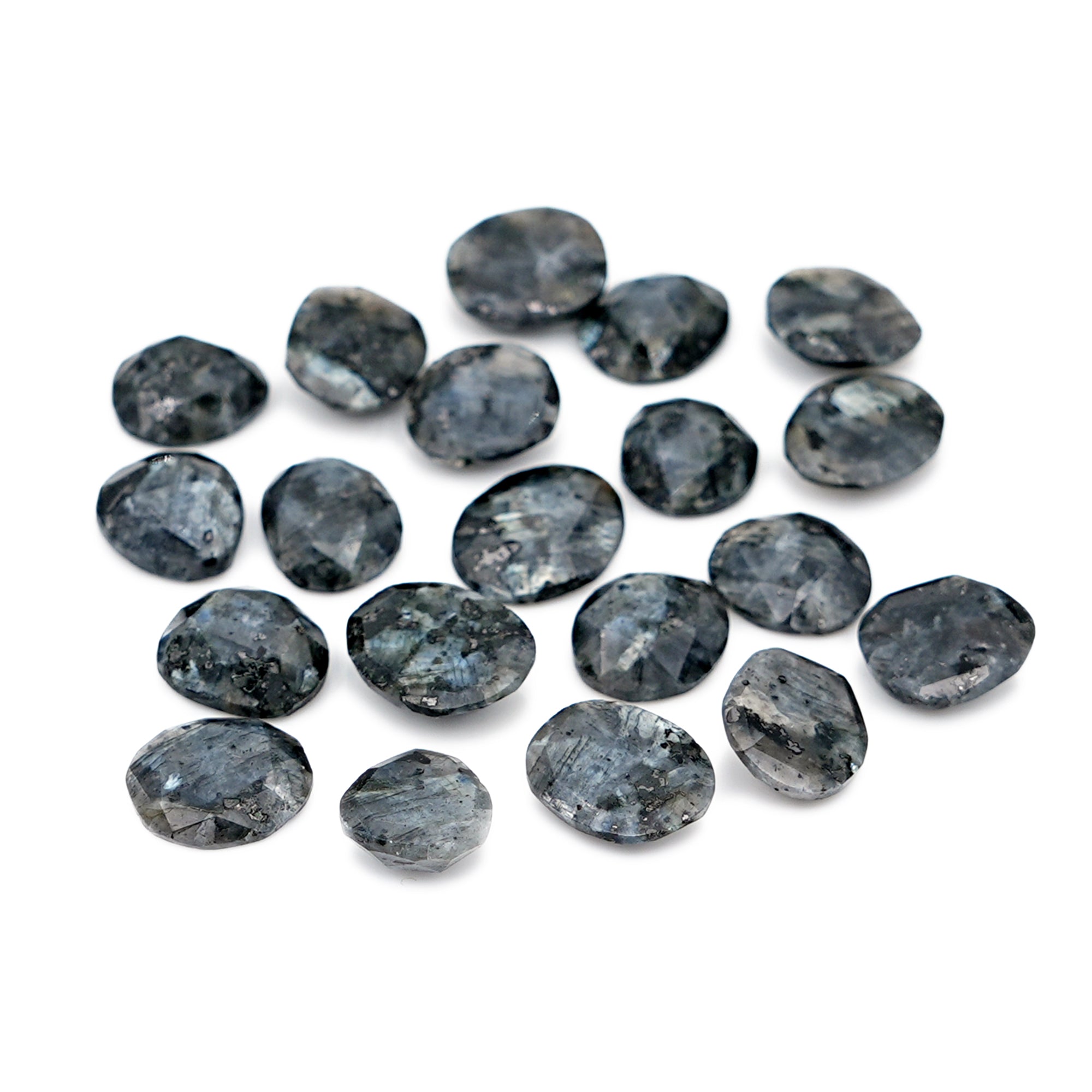 Larvikite Rose Cut Cabochon | Freeform Natural Gemstones for Jewelry Making - 20 Pieces