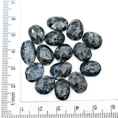 Natural Larvikite Rose Cut Cabochons | Freeform Gemstones for Jewelry - 15 Pieces