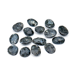 Natural Larvikite Rose Cut Cabochons | Freeform Gemstones for Jewelry - 15 Pieces