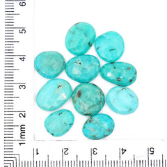 Freefrom Hubie Turquoise Cabochons | Rose Cut Gemstone for Jewelry a Beautiful Making- 10 Pieces