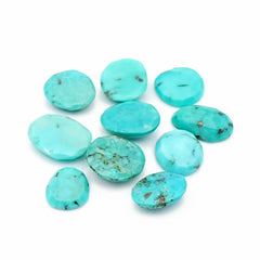 Freefrom Hubie Turquoise Cabochons | Rose Cut Gemstone for Jewelry a Beautiful Making- 10 Pieces