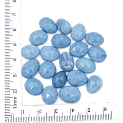 Natural Blue Opal Rose Cut Gemstones | Freeform Cabochons for Jewelry Creation - 20 Pieces