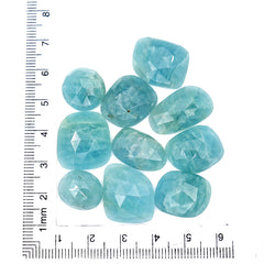 Rose Cut Aquamarine Freeform Cabochons | Gemstones for Designer Jewelry - 10 Pieces