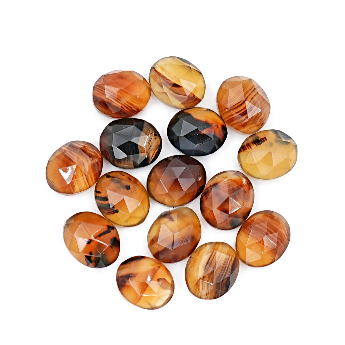 Montana Agate Oval Rose Cut Cabochon | Natural Gemstones for Jewelry Making - 15 Pieces