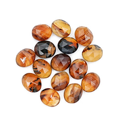 Montana Agate Oval Rose Cut Cabochon | Natural Gemstones for Jewelry Making - 15 Pieces