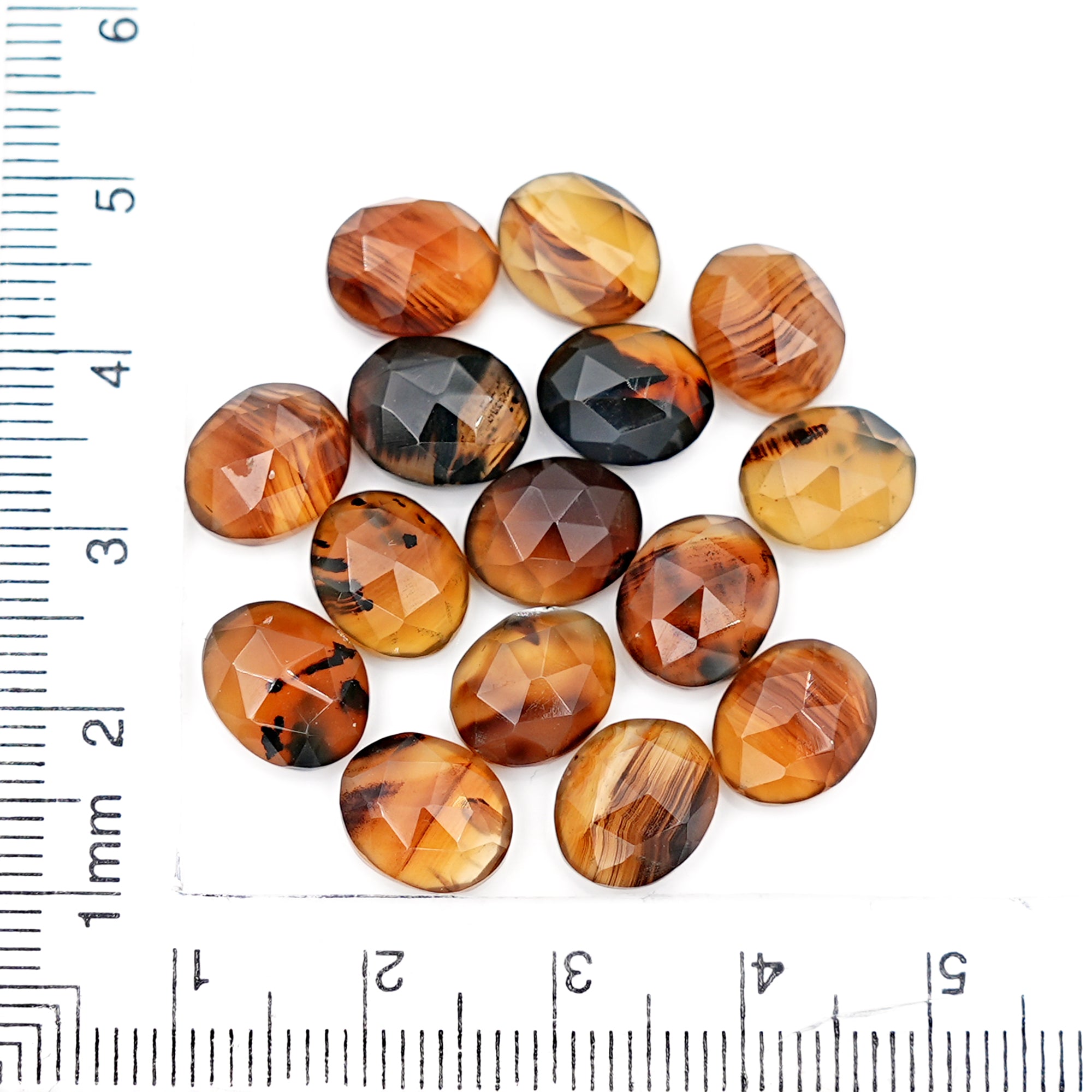 Montana Agate Oval Rose Cut Cabochon | Natural Gemstones for Jewelry Making - 15 Pieces