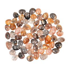 Golden Sheen Moonstone Rose Cut Cabochons |  Freeform Gemstone for Jewelry Making - 64 Pieces