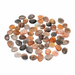 Golden Sheen Moonstone Rose Cut Cabochons |  Freeform Gemstone for Jewelry Making - 64 Pieces