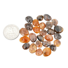 Golden Sheen Moonstone Rose Cut Gemstone | Freeform Cabochons for Jewelry - 26 Pieces