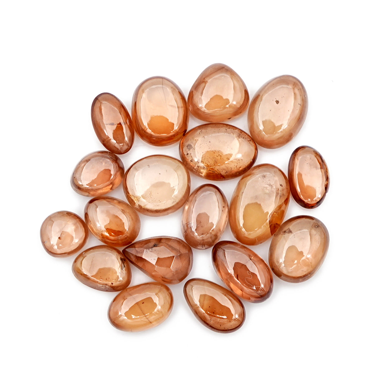 Natural Brown Zircon Cabochon | Freeform Smooth Gems For Jewelry - 18 Pieces