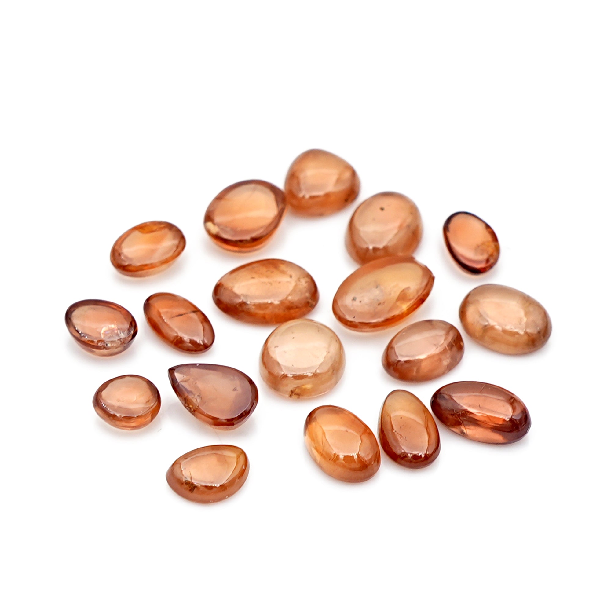 Natural Brown Zircon Cabochon | Freeform Smooth Gems For Jewelry - 18 Pieces