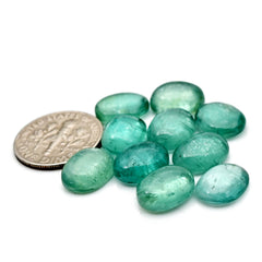 Aqua Green Kyanite Cabochon | Natural Flatback Loose Gemstones for Jewelry Making - 10 pieces