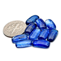 Blue Kyanite Cabochon | Natural Flatback Loose Gemstones for Jewelry Making - 10 Pieces