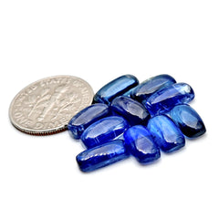 Blue Kyanite Cabochon | Natural Flatback Loose Gemstones for Jewelry Making - 10 Pieces