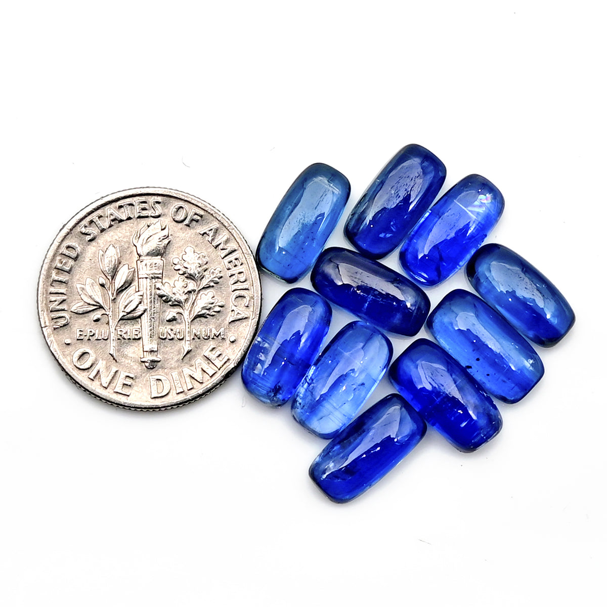 Blue Kyanite Cabochon | Natural Flatback Loose Gemstones for Jewelry Making - 10 Pieces