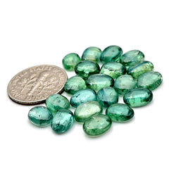Aqua Green Kyanite Cabochon | Natural Flatback Loose Gemstones for Jewelry Making - 20 pieces