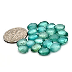 Aqua Green Kyanite Cabochon | Natural Flatback Loose Gemstones for Jewelry Making - 20 pieces