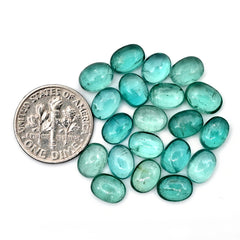 Aqua Green Kyanite Cabochon | Natural Flatback Loose Gemstones for Jewelry Making - 20 pieces