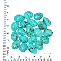 Hubei Turquoise Rose Cut  Gemstone | Freefrom Cabochons for Jewelry Crafting - 20 Pieces