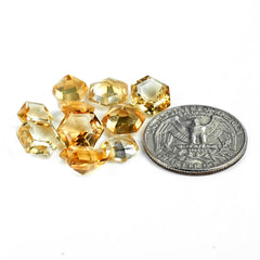 Natural Citrine Rose Cut Cabochon | Natural Flatback Loose Gemstones for Jewelry Making - 10 Pieces