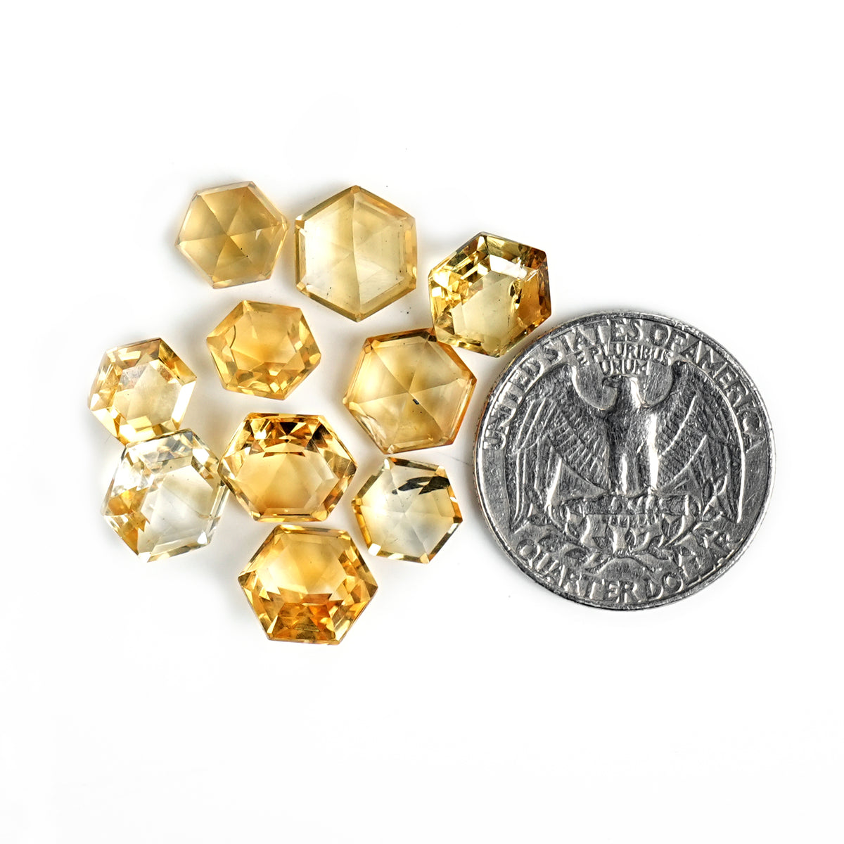 Natural Citrine Rose Cut Cabochon | Natural Flatback Loose Gemstones for Jewelry Making - 10 Pieces