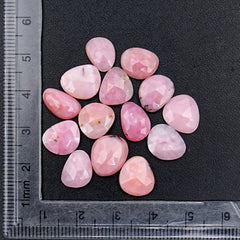 Pink Opal Rose Cut Cabochons | Peruvian Pink Gemstones for Jewelry Making - 15 pieces