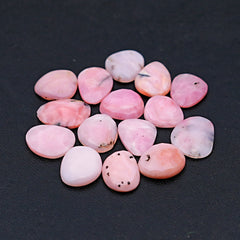 Pink Opal Rose Cut Cabochons | Peruvian Pink Gemstones for Jewelry Making - 15 pieces