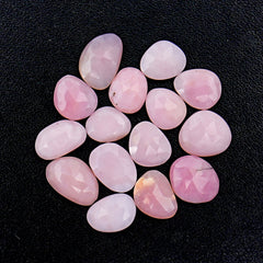 Pink Opal Rose Cut Cabochons | Peruvian Pink Gemstones for Jewelry Making - 15 pieces