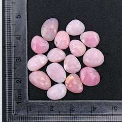 Pink Opal Rose Cut Cabochons | Peruvian Pink Gemstones for Jewelry Making - 15 pieces