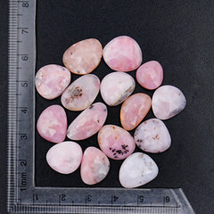 Pink Opal Rose Cut Cabochon | Peruvian Pink Gemstones for Jewelry Making - 15 pieces