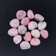 Pink Opal Rose Cut Gemstones | Peruvian Pink Cabochon for Jewelry Making - 15 pieces