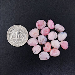 Pink Opal Rose Cut Gemstones | Peruvian Pink Cabochon for Jewelry Making - 15 pieces
