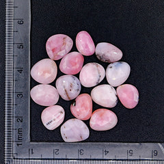 Pink Opal Rose Cut Gemstones | Peruvian Pink Cabochon for Jewelry Making - 15 pieces