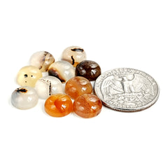 Montana Agate Cabochon |  Natural Flatback Loose Gemstones for Jewelry Making - 10 Pieces