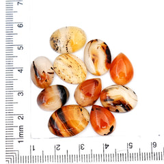 Natural Montana Agate Gemstones | Smooth Cabochons For Jewelry Making - 10 Pieces