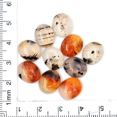 Oval Montana Agate Natural Gemstones | Smooth Cabochons For Jewelry Making - 10 Pieces