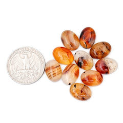 Oval Cut Montana Agate Natural Gemstones | Smooth Cabochon For Jewelry Making - 10 Pieces